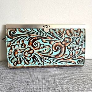 Blue Wallet Brown Patricia Nash Turquoise Tool Cauchy Wallet Clutch P329133 RFID